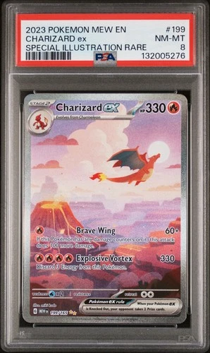 Charizard ex 199/165 Sv: Scarlet & Violet 151 Holo English PSA 8