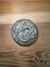 Vintage solid brass dragon belt buckle
