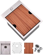 Valisy Bar Sink Drop In 15 X 20 Inch Kitchen Sink Stainless Steel Square Small