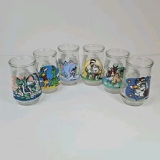 6 Vintage Dr. Seuss Welch's Glass Jelly Jar 1996 Complete Set Henson complete