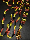 VTG Lot Of 3 Black Yellow & Red Glass Bead Necklaces  — photo 3