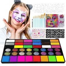 42 Colors Face Painting Kit for Kids，Non-Toxic Water Face Painting Palette Ki...