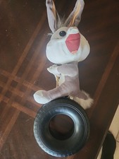 Six Flags Warner Bros Bugs Bunny Plush Stuffed Animal On Tire 19" Looney Tunes