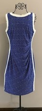 Chaps Dress Women’s Size Medium Royal Blue & Cream Dress Casual