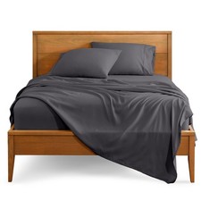 Split Head Flex King Sheet Set Forged Iron Grey Bare Home 1800 Ultra-Soft Sheets