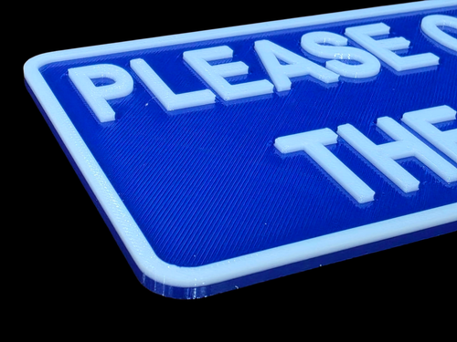 Please Close The Portail 3D Signe Extérieur Petg Adhésif Étanche Plaque 200x90mm - Photo 4 sur 4