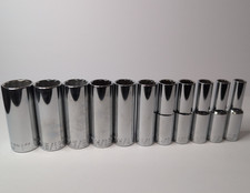 Craftsman 11pc 12pt 12 Drive Sae Deep Socket Set 38 - 1 Euc