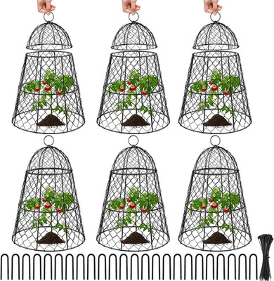 6 Pcs Garden Cloches for Plants, Metal Extra Large Chicken Wire Cloche Plant Cov