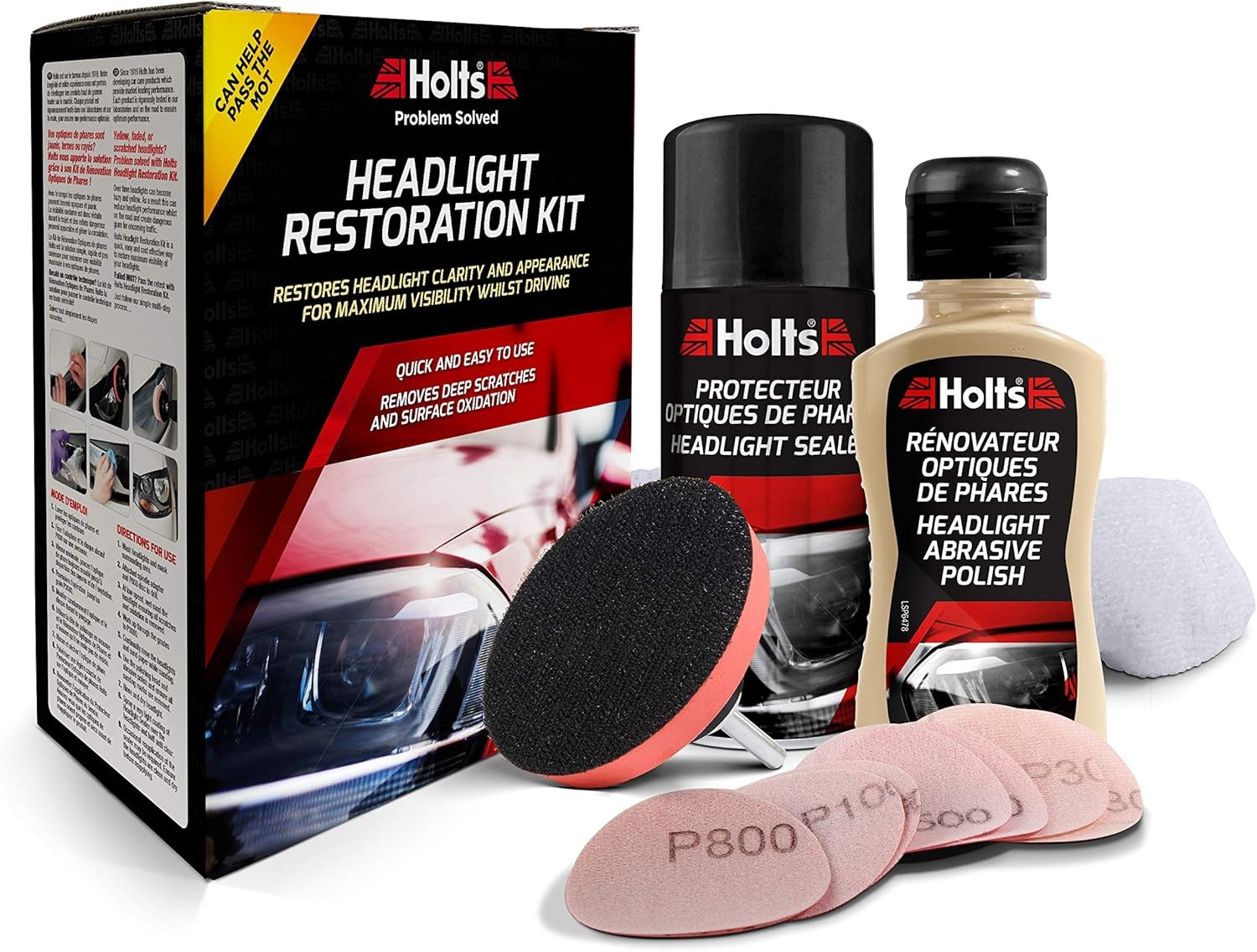 Car Headlight Restoration Kit Headlamp Lens Cleaner Polish Restorer Repair Kit
