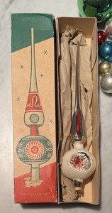 Vintage 1950s Shiny Brite Triple Indent Christmas Tree Topper in Original Box