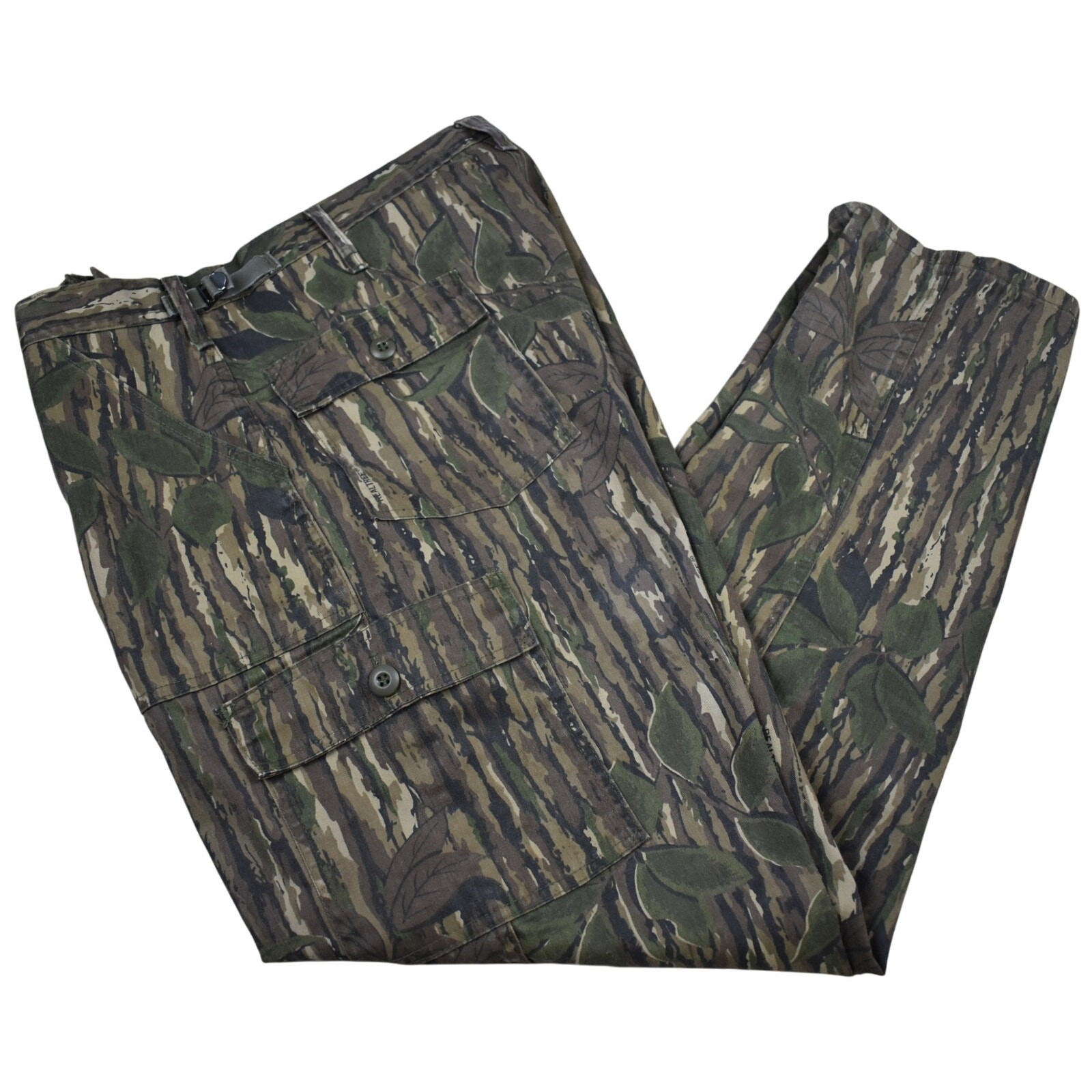 Vintage Real Tree Brown/green Woodland Camo Print hunting cargo pant Men's 39x32