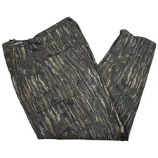 Vintage Real Tree Brown/green Woodland Camo Print hunting cargo pant Men's 39x32