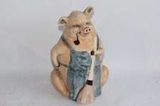 Large zoomorphic earthenware piggy bank, pipe-smoking pig 57079 