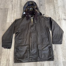 Barbour Classic Beaufort Giacca Cerata con Cappuccio Marrone Oliva Uomo Tg 40 102cm US Lg
