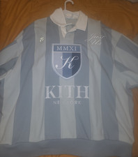 KITH Mens Striped Button-Up Shirt 2XL Light B...