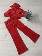 Bebe Rhinestones Logo Velour Set S