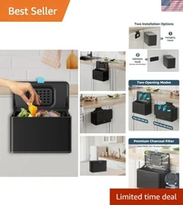 Compact Hanging Trash Can - 1 Gallon Stainless Steel Bin for Small Spaces