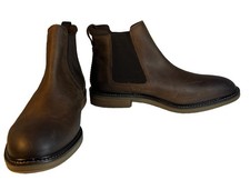 Clarks Men's Brown Leather Chelsea Boots Pull On Ankle US 10.5M UK 9.5G New