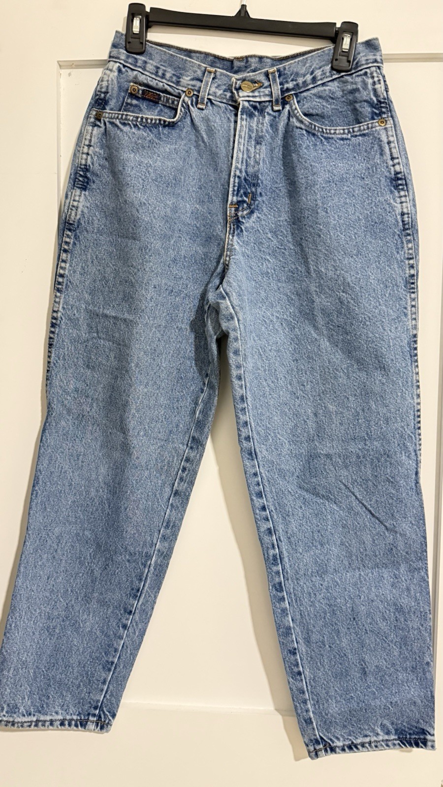 Vintage Chic High Rise Mom Jeans Womens 12P Blue Heavy Cotton Denim Straight USA