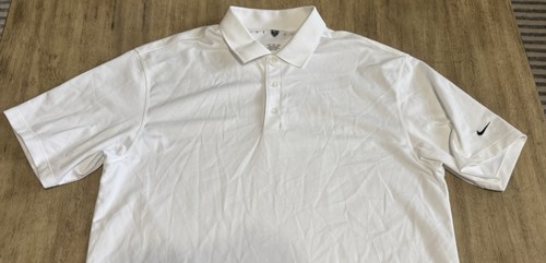 Camisa polo de golf Nike para hombre XL manga corta Dri-FIT blanca seca - Imagen 2 de 11