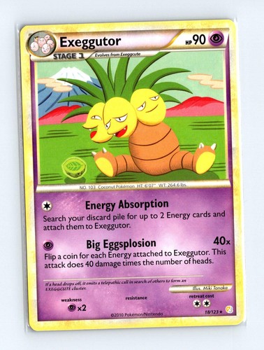 LP Exeggutor HeartGold & SoulSilver 18/123 Rare Pokemon Card