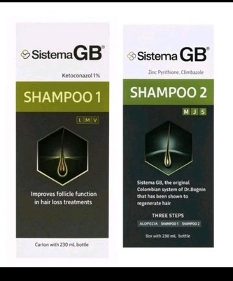 2x Pack Sistema Gb 1 -2 Shampoo For Hair Loss Treatment Combo DEAL TWO BOXES!