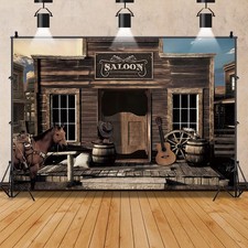 10x8ft Large West Saloon Backdrop Western Wooden House Barn Door Photography ...
