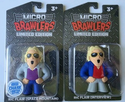  RARE Ric Flair Space Mountain CHASE Micro Brawlers Figure + BONUS Interview Fig
