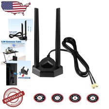 High Gain 8dBi WiFi Antenna Dual Band 2.4/5GHz RP-SMA with 6.5ft Extension Cable