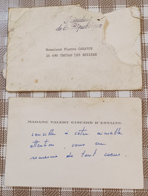 karte von madame valery giscard d'estaing