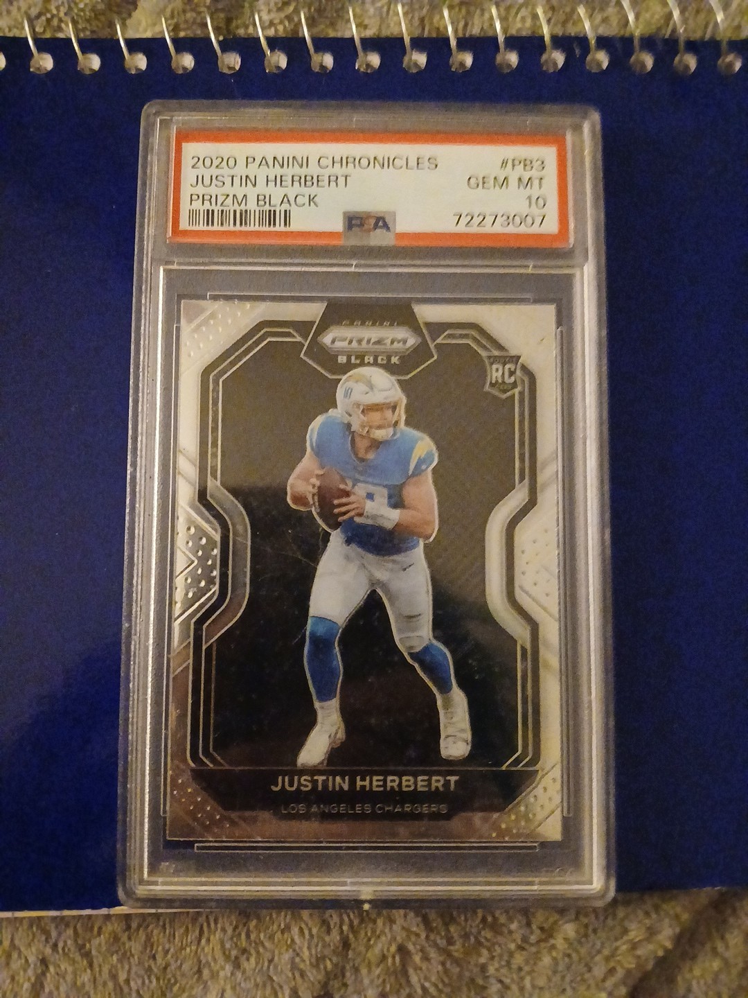 2020 Panini Chronicles - Prizm Black Justin Herbert #PB-3 Silver (RC)