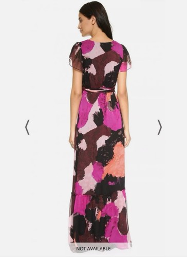$848, NWOT Diane Von Furstenberg Melania Silk Maxi Ruffle Hem Long Dress Sz 0 - Picture 2 of 8