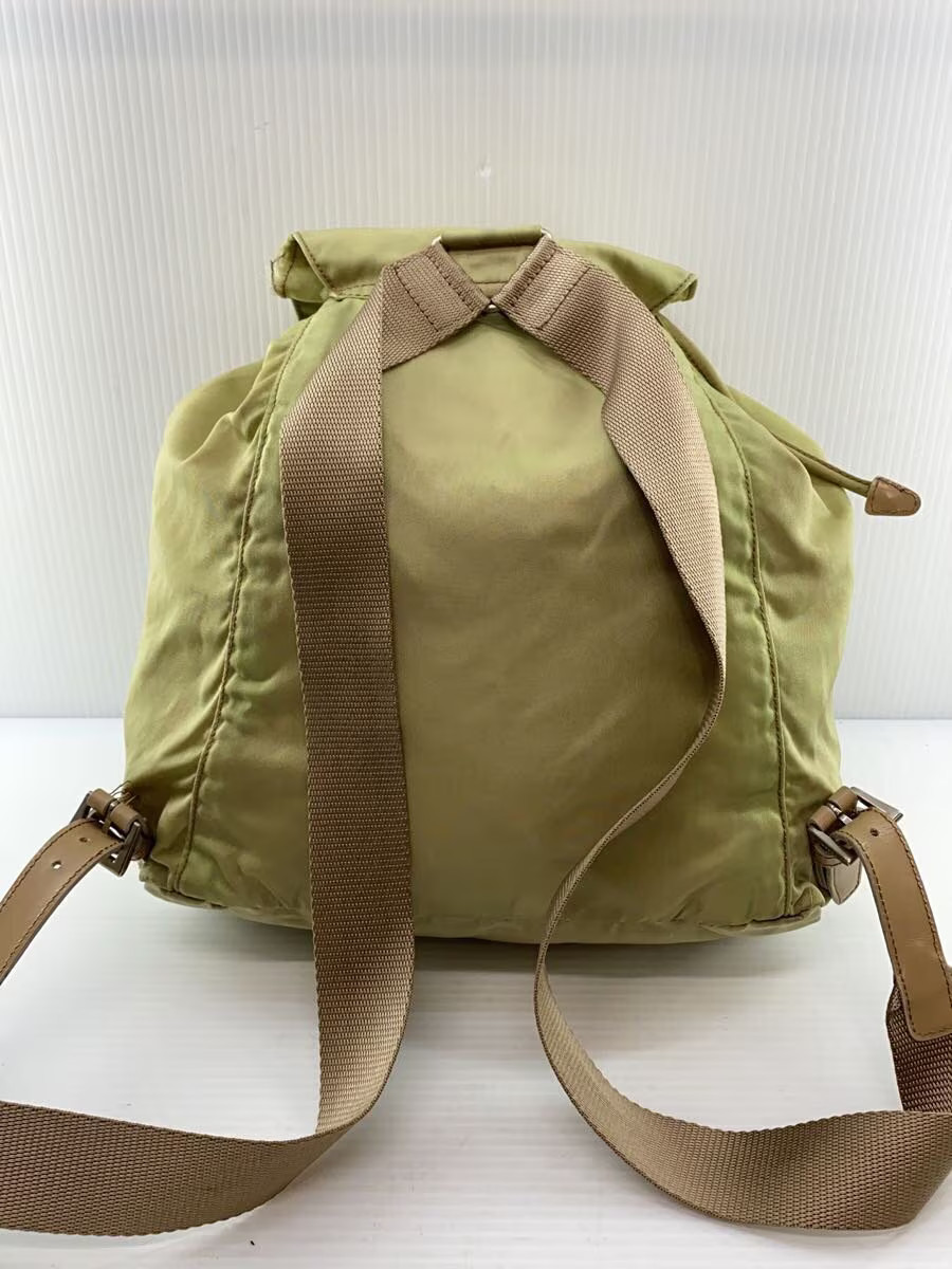 PRADA Backpack KHK Solid Khaki Triangle Logo Bag … - image 3
