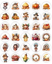 Thanksgiving Fall Handmade Stickers Scrapbook Planner Envelope Labels Favors