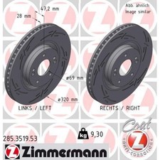 2x Zimmermann 285.3519.53 Bremsscheibe für KIA HYUNDAI i40 KONA i40 CW ix35 VF