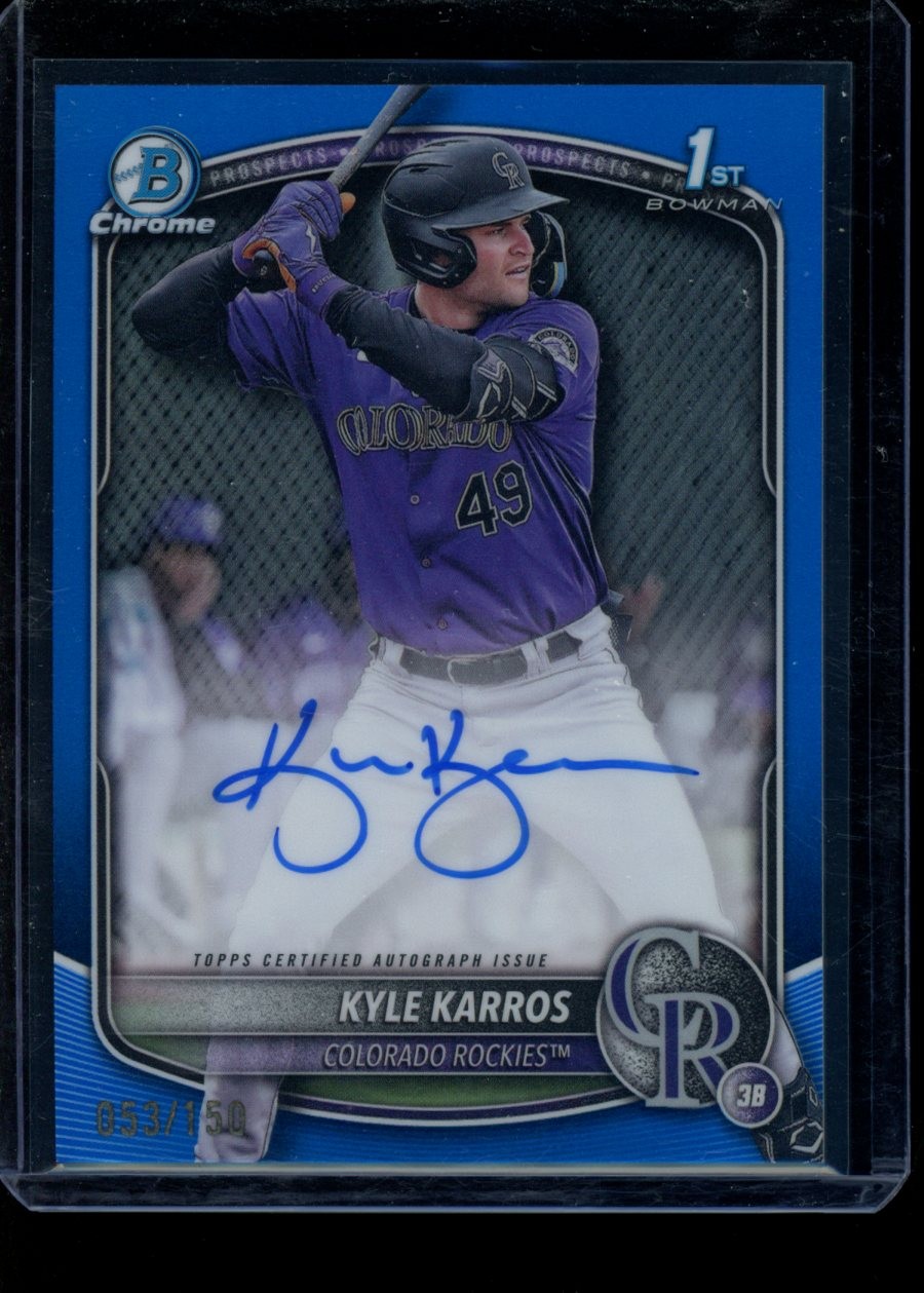 2025 Bowman Chrome #CPA-KK Kyle Karros Prospect 1st Autographs Blue #/150