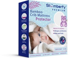 Bamboo Crib Mattress Protector by , Waterproof and Hypoallergenic Mattress Pr...