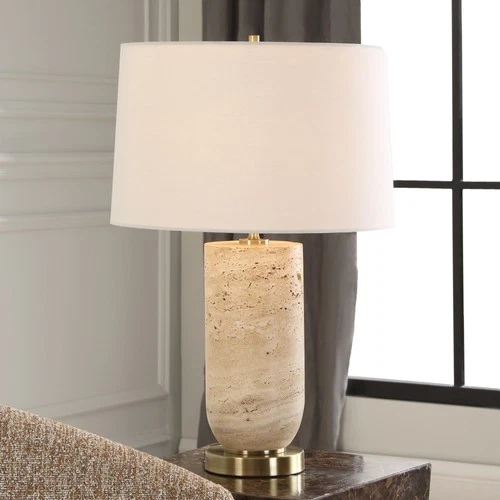 Uttermost 30409-1 Aubrey 25" Tall Buffet Table Lamp - Travertine - Picture 5 of 5