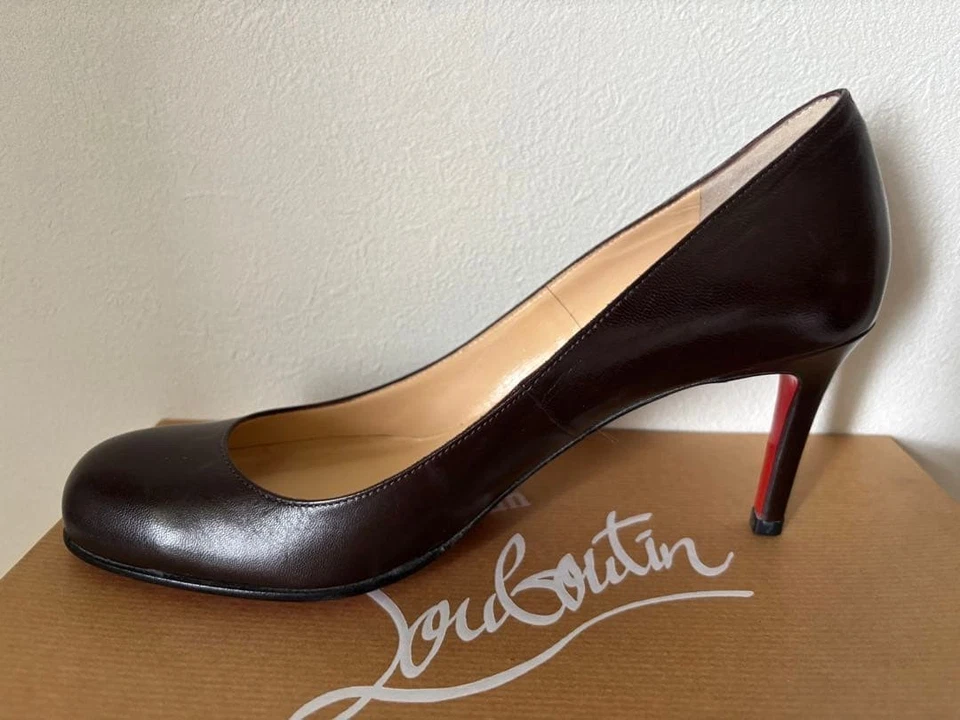 Christian Louboutin Bombas Tacón Cuero Marrón EU37/US7 112327c - Imagen 4 de 4