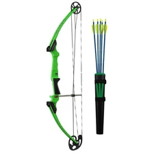 Genesis Archery Green Compound Target Practice Bow Kit, Right Handed (Open Box)