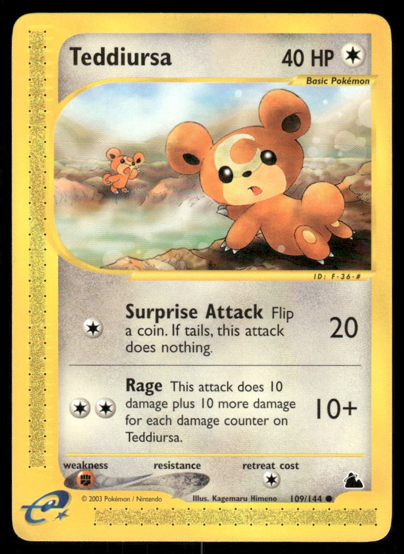 Pokemon Cards Teddiursa 109/144 Skyridge WOTC Common NM
