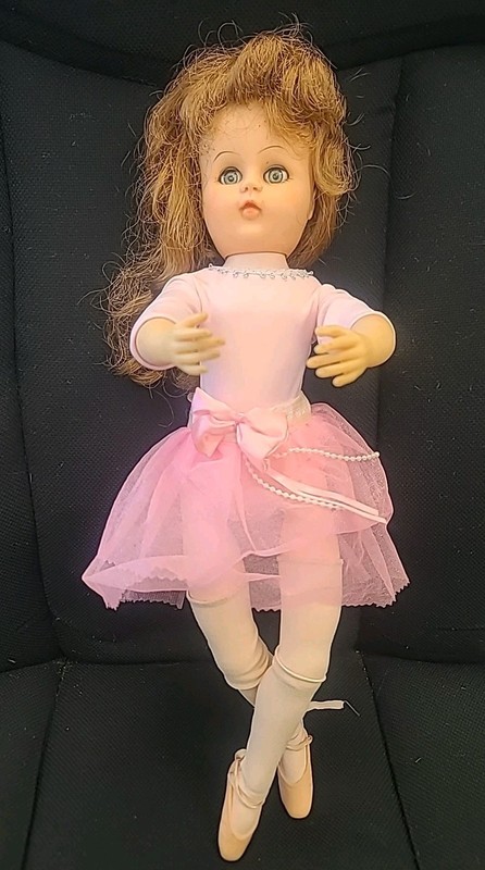 Vintage 1950s Ballerina Doll 18" Articulated Jointed Legs/ankles Blu Sleepy Eyes