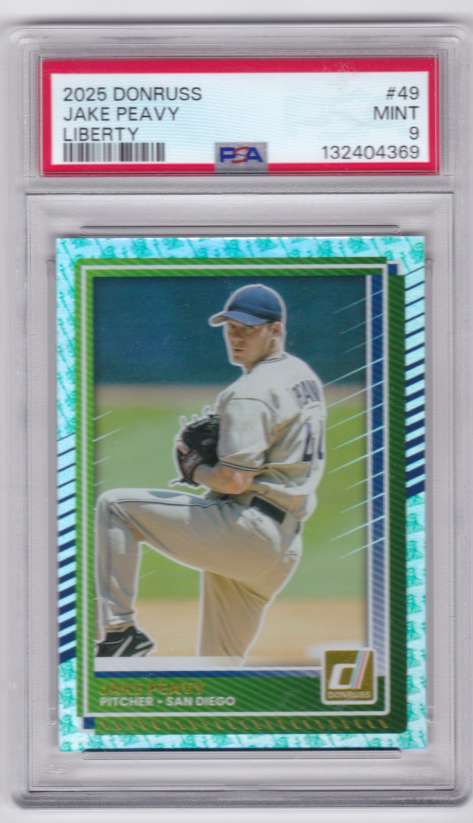 2025 Donruss Jake Peavy Liberty #49 PSA 9 Mint Padres