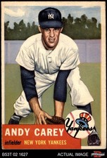 1953 Topps #188 Andy Carey Yankees RC 4 - VG/EX