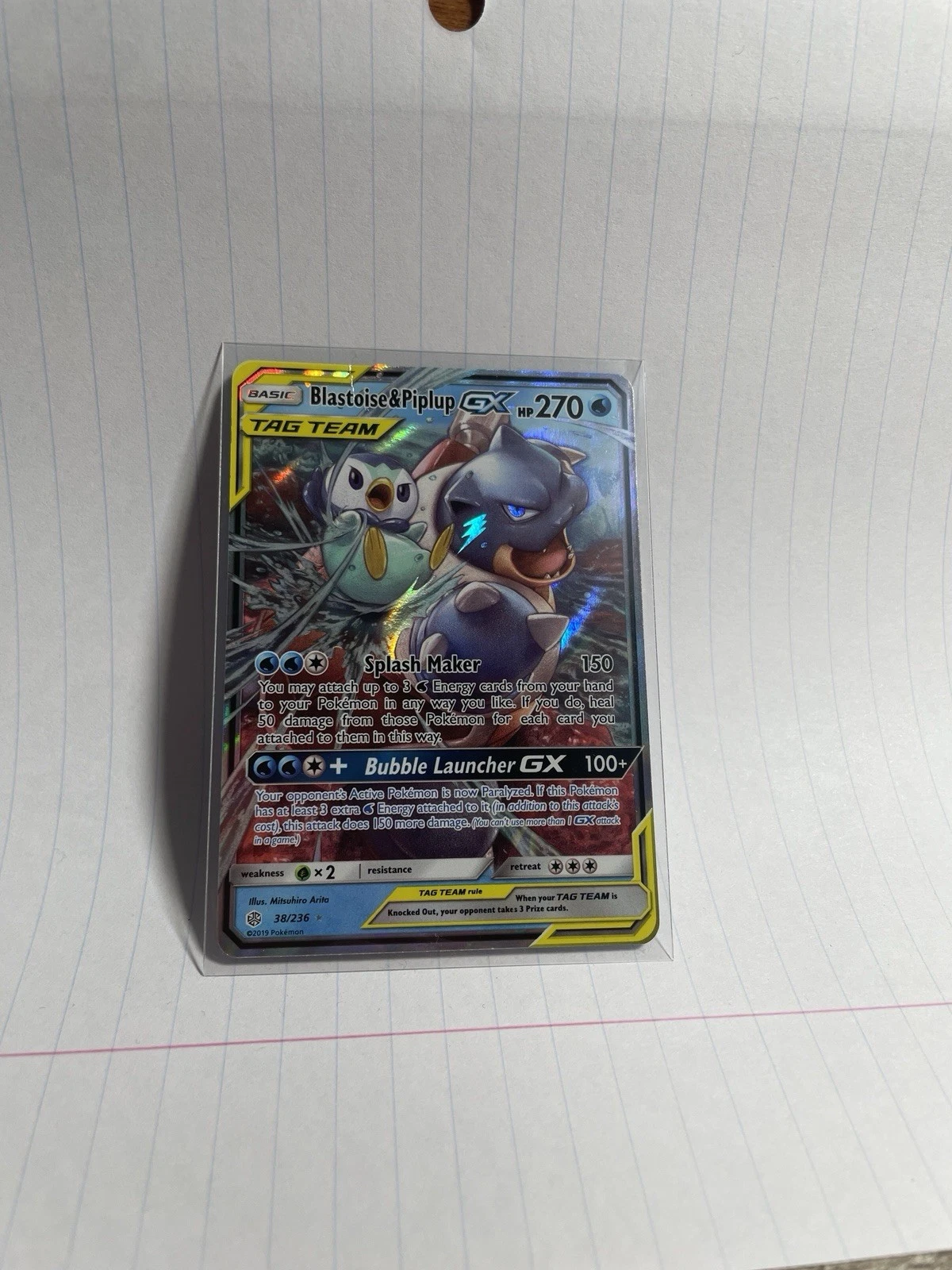 Blastoise & Piplup GX 38/236 Sm-Cosmic Eclipse Holo