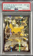 2016 Pokemon XY Black Star Promo Red & Blue Coll XY124 Pikachu EX PSA 7