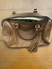 Banana Republic Large Pebbled Brown Leather Handbag Satchel Bag