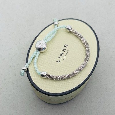 *** Authentisches Links of London Sterlingsilber Brause neuwertig Kordel Armband