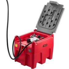 58 Gal Red Diesel Fuel Tank - Portable with 12V 10.6 GPM Transfer Pump