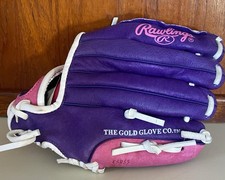 Rawlings HFP10PPW 10" Softball Glove Right Hand Purple All Leather Girls